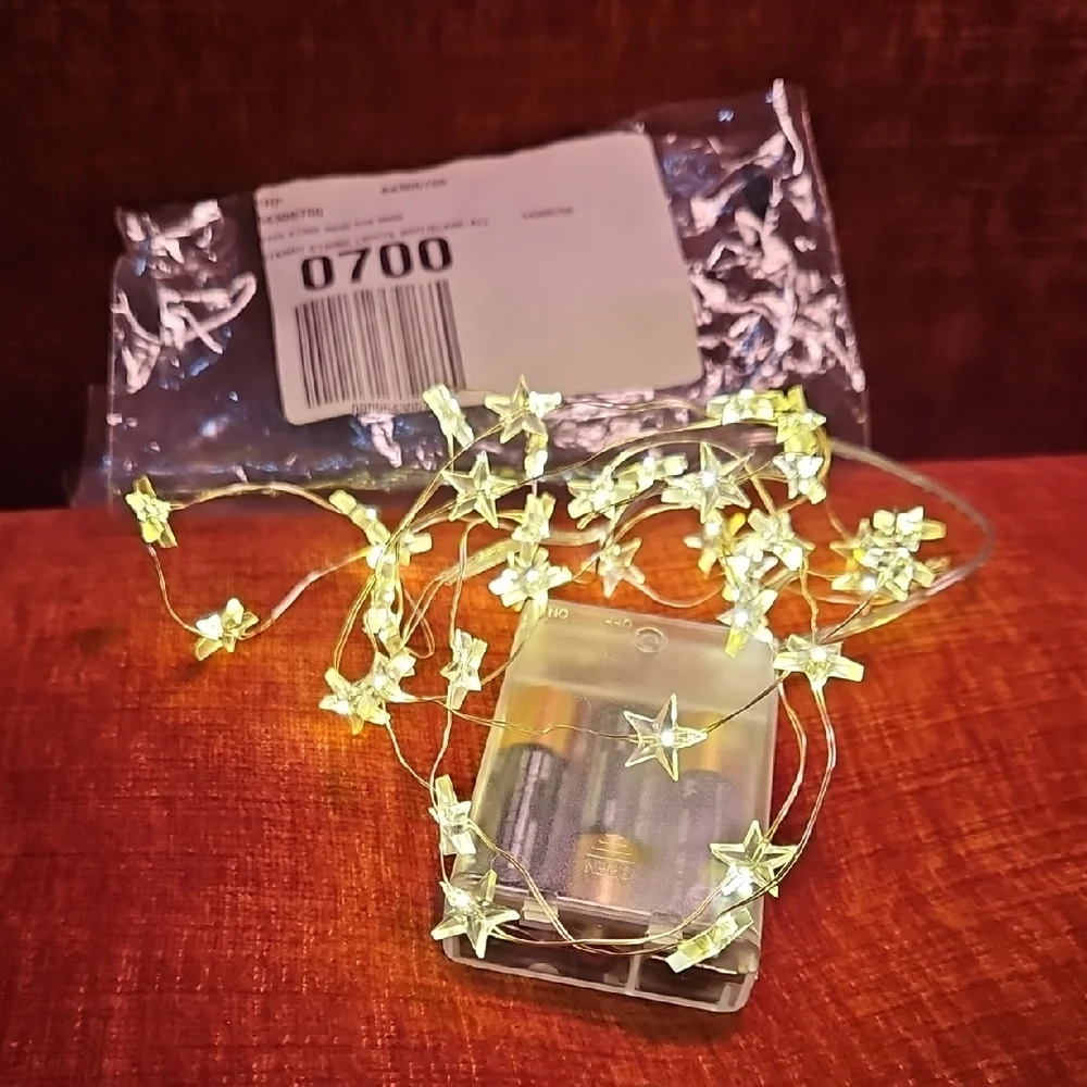 Free People Starry String Lights Mini White 7' Copper Wire With 3 Batteries NWOT